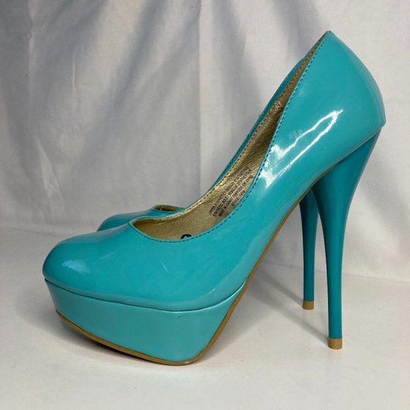 NEW Club Couture Platform High Heel Shoes Size 6 Baby Blue - Picture 1 of 9